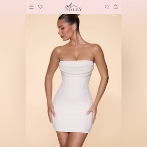 NWT Oh Polly White Beaded Dress US 10